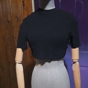90s Style Black Crop Top. Super Soft Crop Tee.